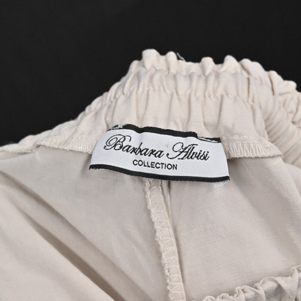 BARBARA ALVISI Womens Wide Leg Pants Size XS Linen Drawstring Minimalist Italy - Picture 6 of 12